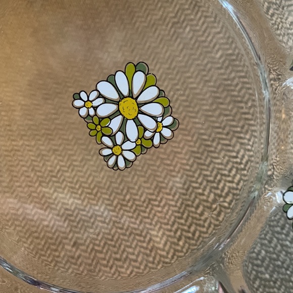 Vegetable olive relish clear green white yellow daisy platter tray round 12” EUC - Picture 3 of 5